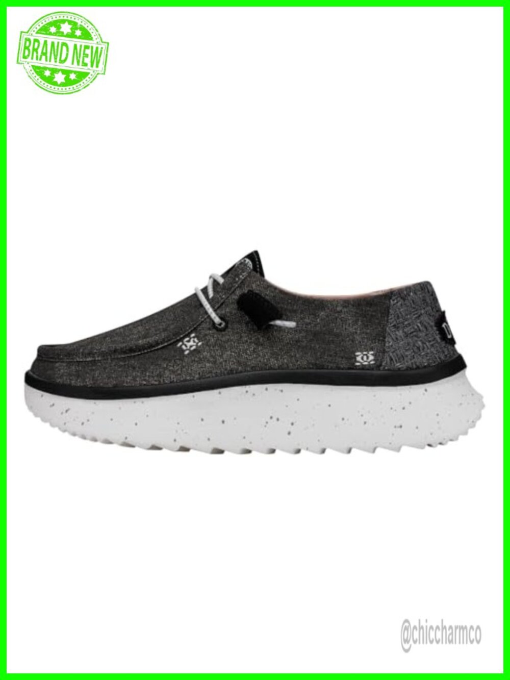 HEYDUDE Wendy Peak Chambray Slip-On Loafers Lightweight Flexible